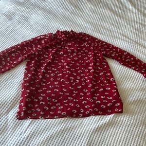 Madewell Red Floral Blouse